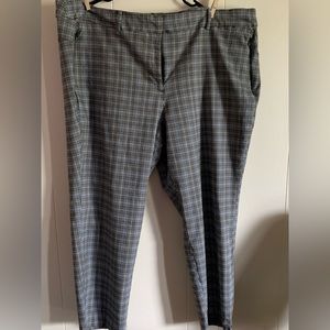 Lane Bryant size 28R black/gray/blue Plaid dress pant.